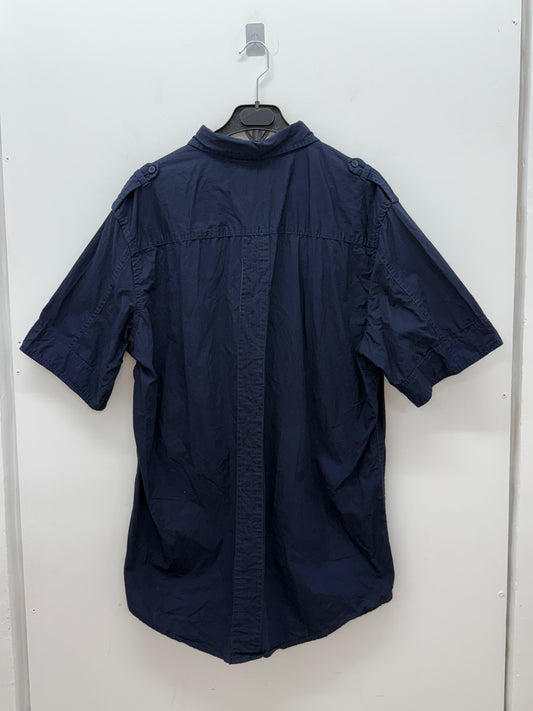 Camisa Vintage ECKO UNLTD™ Azul Marino 100% Algodón con Logo Rhino - Talla L