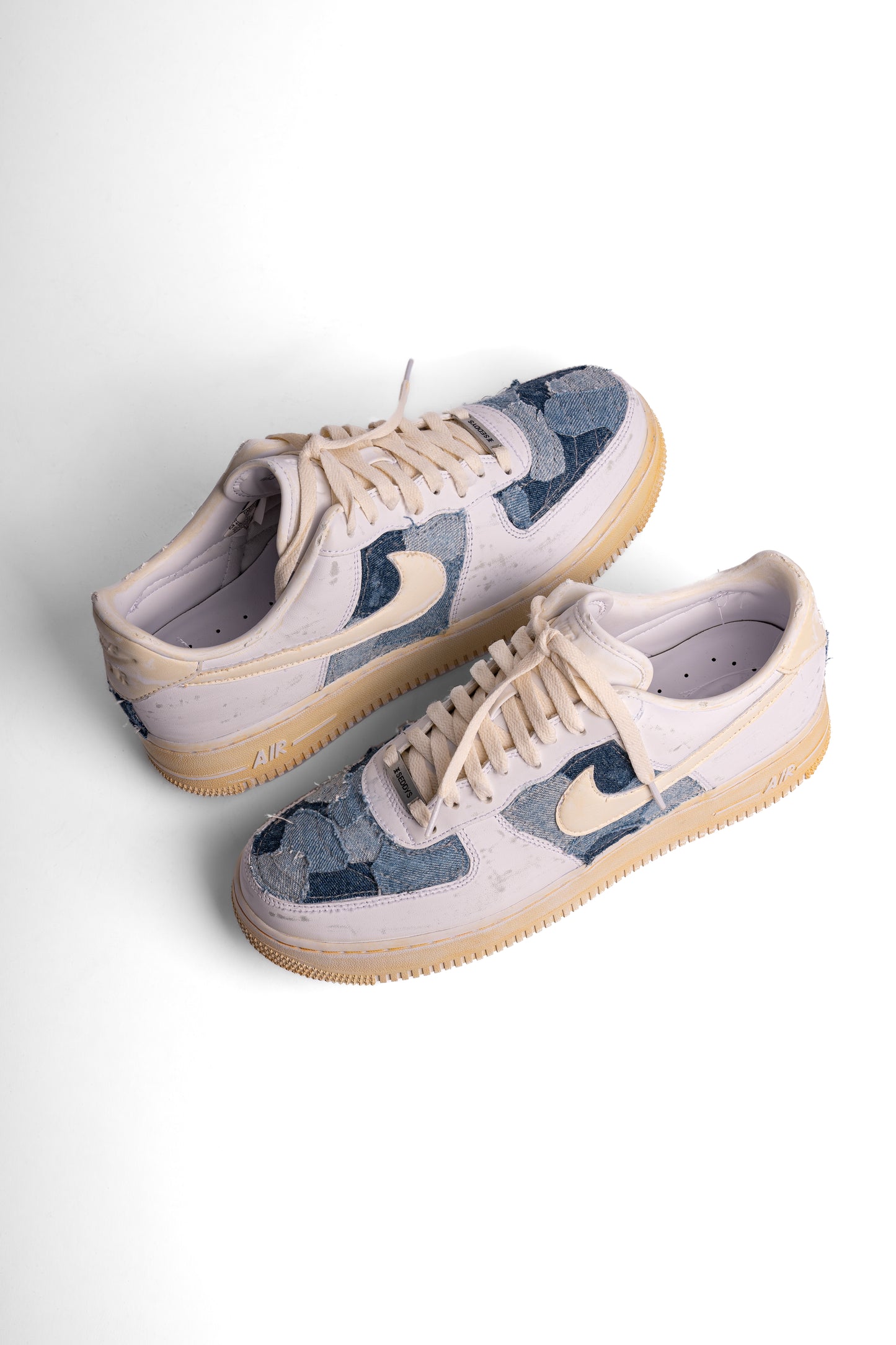 Nike Air Force 1 Custom "Jeans Cream" - Hombre